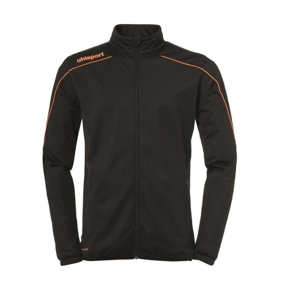 UHL Sport Mens Mock Neck Long-Sleeved Performance Jacket / Black/Orange